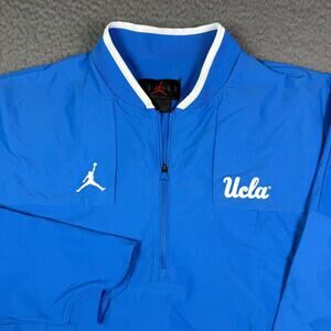 UCLA Bruins Jordan Jacket Mens Small Blue 1/4 Zip Pullover Windbreaker Coaches